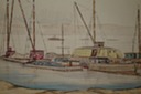 Hudson at 128th St. 1920's  Charcoal & Watercolor