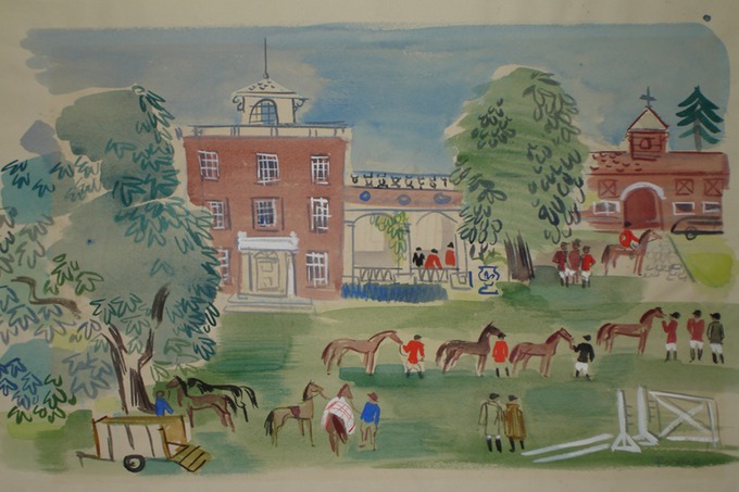 NY  Horse Club (Watercolor) 1930-40's