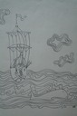  Pen & Ink Sketch "Collision Course" 1980