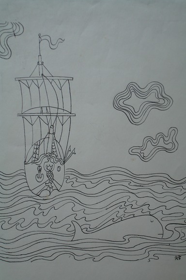  Pen & Ink Sketch "Collision Course" 1980