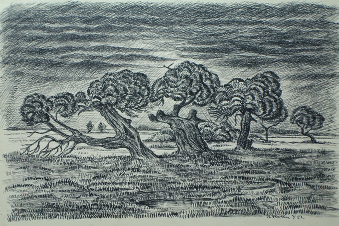 Rainy landscape Germany 1927