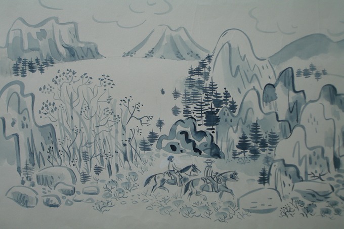 Riding the Canyon (Watercolor) 1957-59
