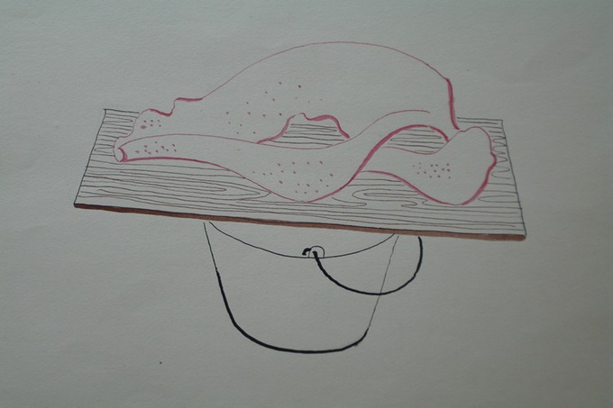 Shell on Pail Still Life (Pen & Ink) 1940-50's
