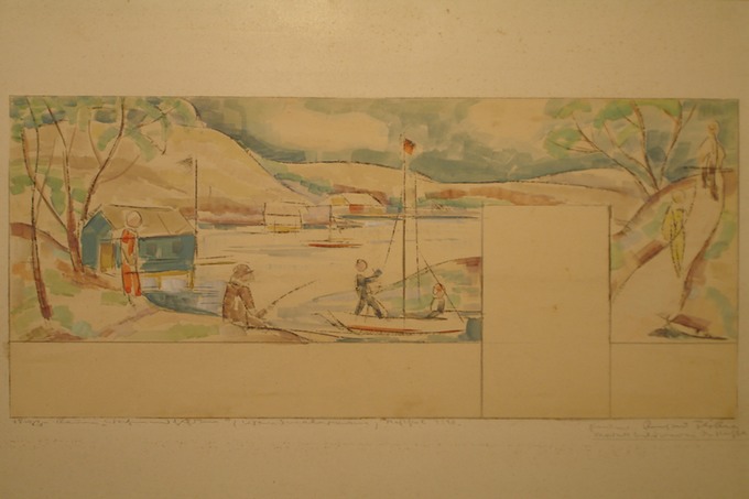 Wall Painting Design for International Press Exhibition Cologne, Germany 1927-28